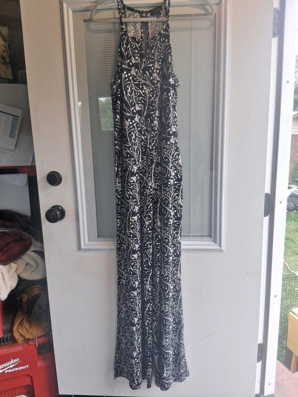 GOLD&RAY Floral Maxi Dress in Black & White Size Medium Like New